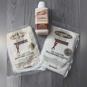 Guardsman Leather protectant and polishing/Dusting Cloths.